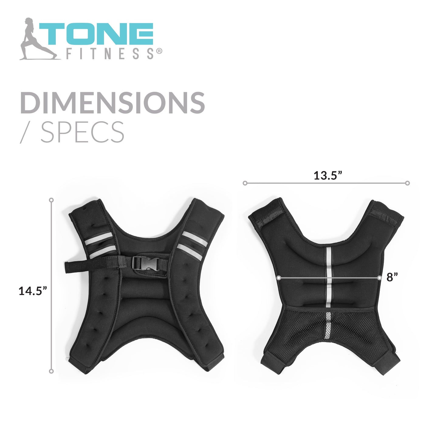 Neoprene Weighted Vest, 12 Pounds, Black