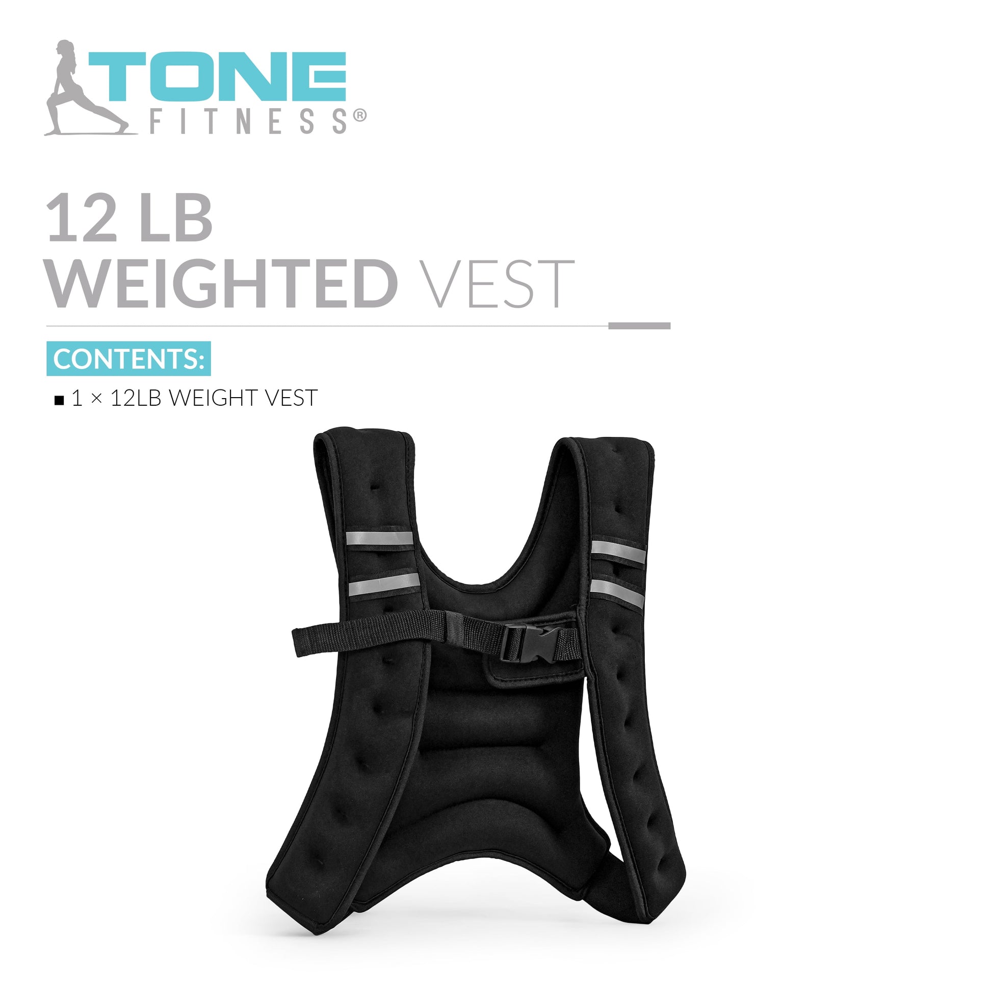 Neoprene Weighted Vest, 12 Pounds, Black